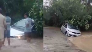 Una Accident: हिमाचल में नाले के तेज बहाव में बही कार, परिवार ने ऐसे बचाई जान
