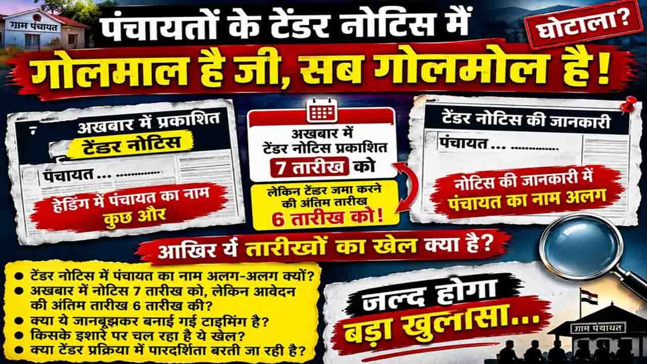Panchayat Tender Controversy: धर्मपुर ब्लॉक की पंचायतों में टेंडर फर्जीवाड़े के बाद सभी टेंडर रद्द, गलत छपाई का खर्च प्रधान-सचिव भरेंगे