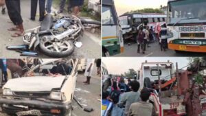 Una News: ऊना में राजस्थान नंबर की बस ने मचाई तबाही, 3 कारें क्षतिग्रस्त - 1 की मौत