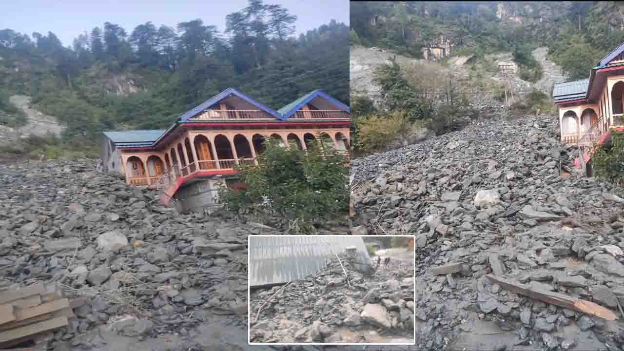 NHPC परियोजना से पानी का रिसाव से पालचरा गांव में घुसा मलबा, खेत और कई मकान प्रभावित