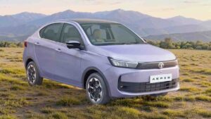 Front view of new Tata Aeris compact sedan launched in Delhi at starting price of 5.29 lakh rupees